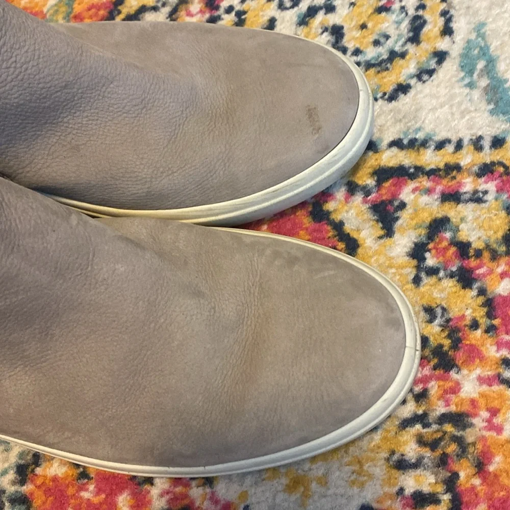 Women’s ECCO Light Gray Boots Zip Side Size 10 - 10.5 Leather - Picture 6 of 11